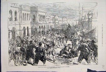 Antique Print Street Riot Turks Gendarmes Christian Sketch | ANTIQUES ...