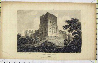 Print 1803 View Porchester Castle Hampshire Ruins 