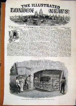 Print 1847 Lord Mayor Feast Roasting Baron Beef Ki