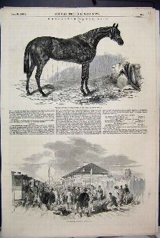 Print 1849 Doncaster Races Flying Dutchman Railway