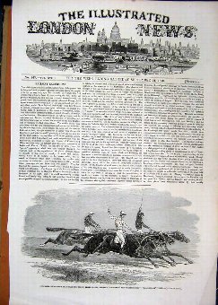 Print 1850 Doncaster Races St Leger Stakes Horse V