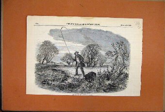 Print 1850 Trolling For Jack The Big Fish Rod Rive