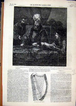 Print 1850 Vineyard Wine Paying Labourers Harp Mar