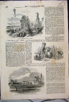 Print 1851 Wine Liebfrau Vineyard Poitevin Balloon