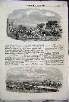 Print 1853 Hunting Croxton Park Horse Races 42MAR1