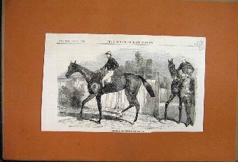 Print 1854 Mincemeat Winner Oaks Race Horse Jockey