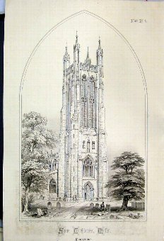 Print 1855 Saint Mary Magdalene Church Somersetshi