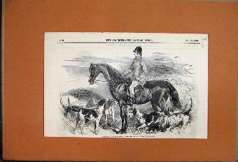 Print 1855 Sir Richard Sutton Bart Horse Hounds Gr