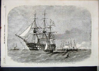 Print 1856 Colossus Gun Boat Flotilla Motherbank P