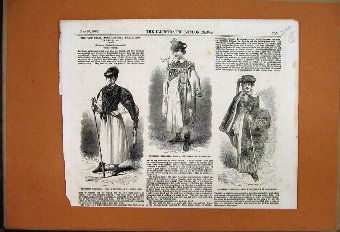 Print 1856 Hungarian Herdsman Shepherds Crook Cloa