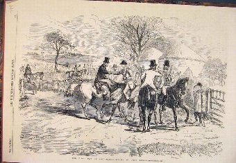 Print 1856 Hunting Season Leech Huntsmen Meet Houn