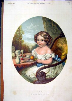 Print 1857 Colour Beautiful Little Girl Ada Blaikl