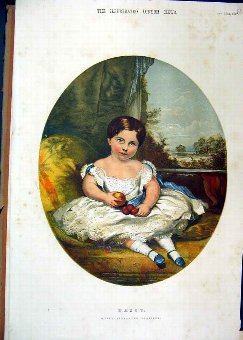Print 1857 Colour Portrait Daisy Little Girl Blaik