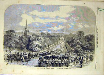 Print 1858 Aston Hall Queen Visit Birmingham Royal