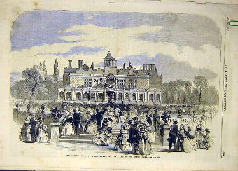 Print 1858 Birmingham Queen Visit Aston Park Inaug