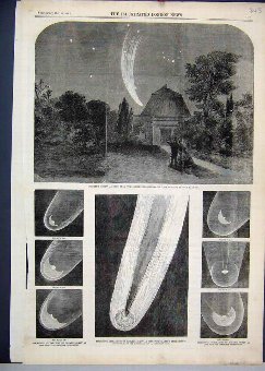 Print 1858 Danati Comet Cambridge Observatory 43MA