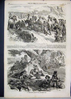 Print 1858 Hop Pickers Resting Road Working 74MAR1