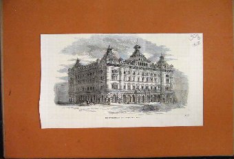 Print 1858 International Hotel Exterior Building O