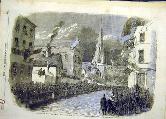 Print 1858 Queen Leeds Royal Cortege Woodhouse Lan