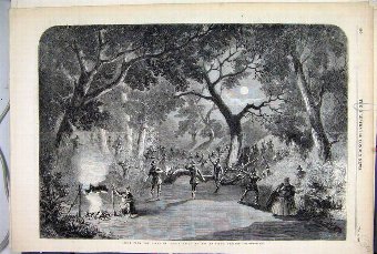Print 1860 Scene Opers Robin Hood Her Majesty Thea
