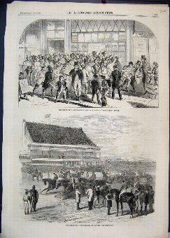 Print 1861 Derby Racecourse Winner Bells Life Offi