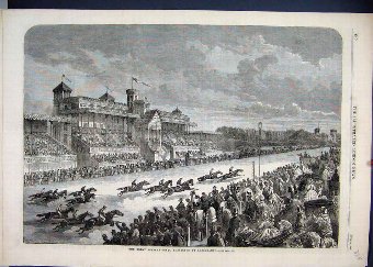 Print 1863 Great International Horserace Longchamp