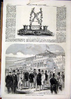Print 1863 Prince Princess Wales Ascot Horse Races