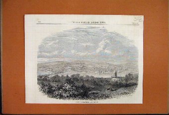 Print 1863 View Londonderry Ireland Country Old 55