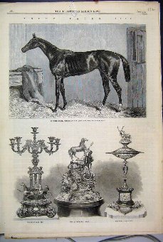 Print 1864 Ascot Races Scottish Chief Horse Gold C