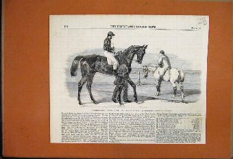 Print 1864 Start Derby Horse Race From Photo Herbe