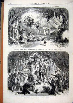 Print 1865 Covent Garden Theatre Aladdin Drury Lan