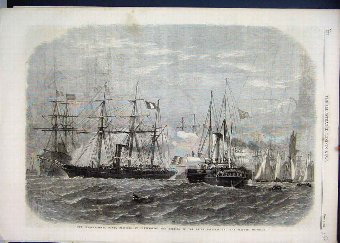 Print 1865 Naval Festival Portsmouth Reine Hortens