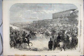 Print 1866 Ascot Races Prince Princess Wales Drivi