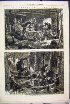 Print 1866 Trades Sheffield Scythe Grinding Saw Wo
