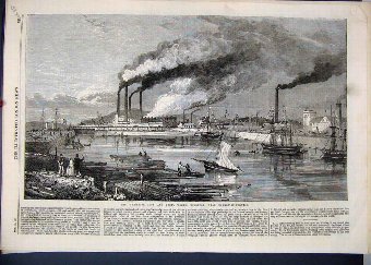 Print 1867 Hematite Iron Steel Works Hindpool Barr