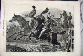 Print 1869 Horse Show Agricultural Hall Fence Wate