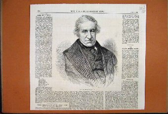 Print 1869 Portrait Lord Broughton Whig Government