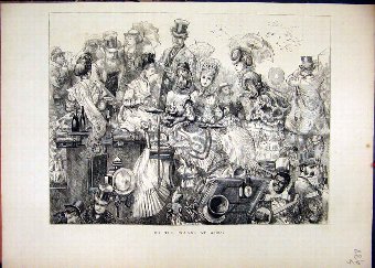 Print 1870 Horse Racing Ascot Arriving Carriage Ol