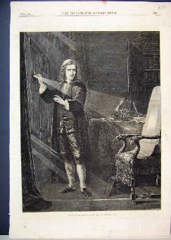 Print 1870 Newton Investigating Light Beautiful 78