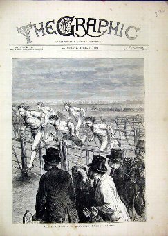 Print 1871 Athletic Sports Brompton Hurdle Racing 