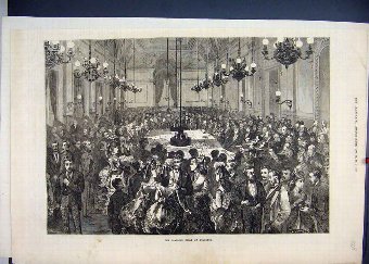 Print 1871 Gambling Table Hombourg Beautiful Fine 