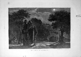 Print 1871 Garden Gethsemane Religious Jesus Armit