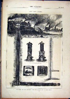 Print 1871 Sections Shafts Workings Coal Mine Pits