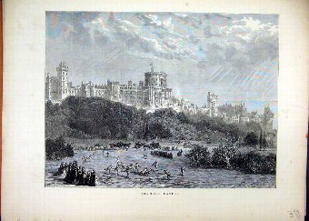 Print 1871 View Windsor Castle Queen Building 91MA