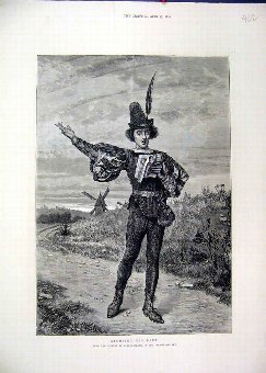 Print 1872 Actor Studying Part Windmill Country Sc
