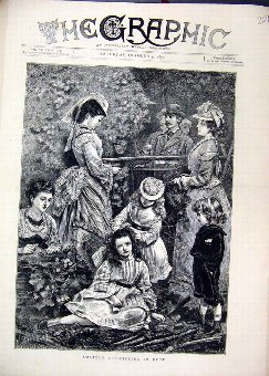 Print 1872 Amateur Hopicking Kent Family Country S