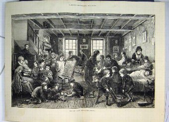 Print 1872 East London Hospital Children Nurses Si