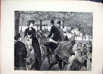 Print 1872 Sketch Rotten Row Rich Families Horse R