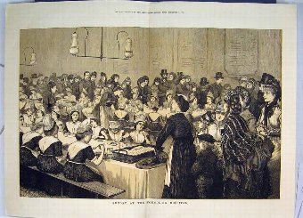 Print 1872 Sunday Lunch Foundling Hospital Nurses 