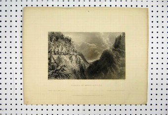 Print 1873 Cesanne Mount Genevre Mountain Scene Ba